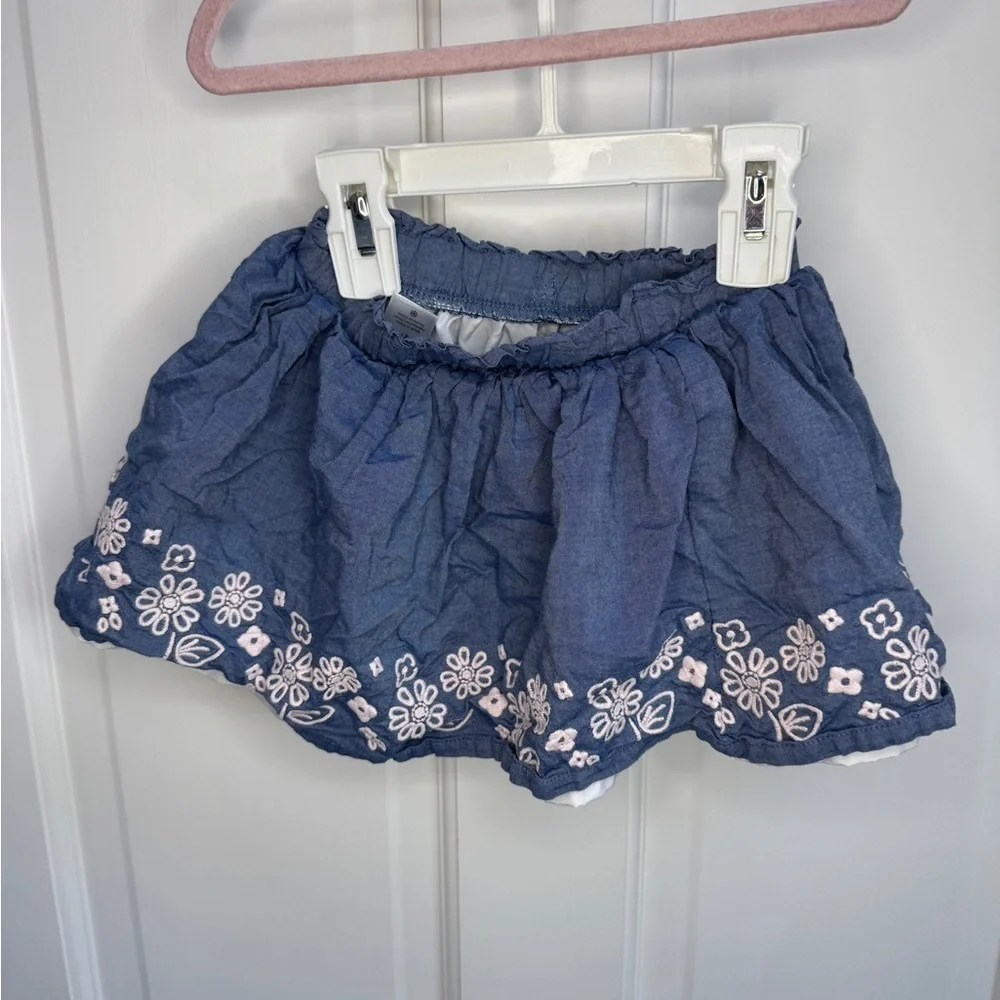 NWOT Carter’s 2T Girls Blue Denim Looking Soft Skirt